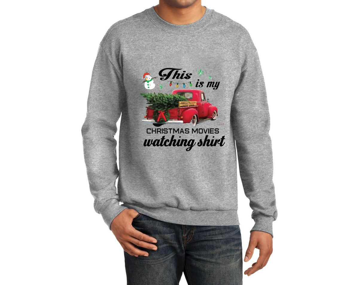 This is My Hallmark Christmas Movie Watching Shirt Long Sleeve Christmas Graphic Sweatshirt Tee Shirts Top